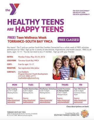 YMCA Flyer to FREE MH month activities week of May 20th