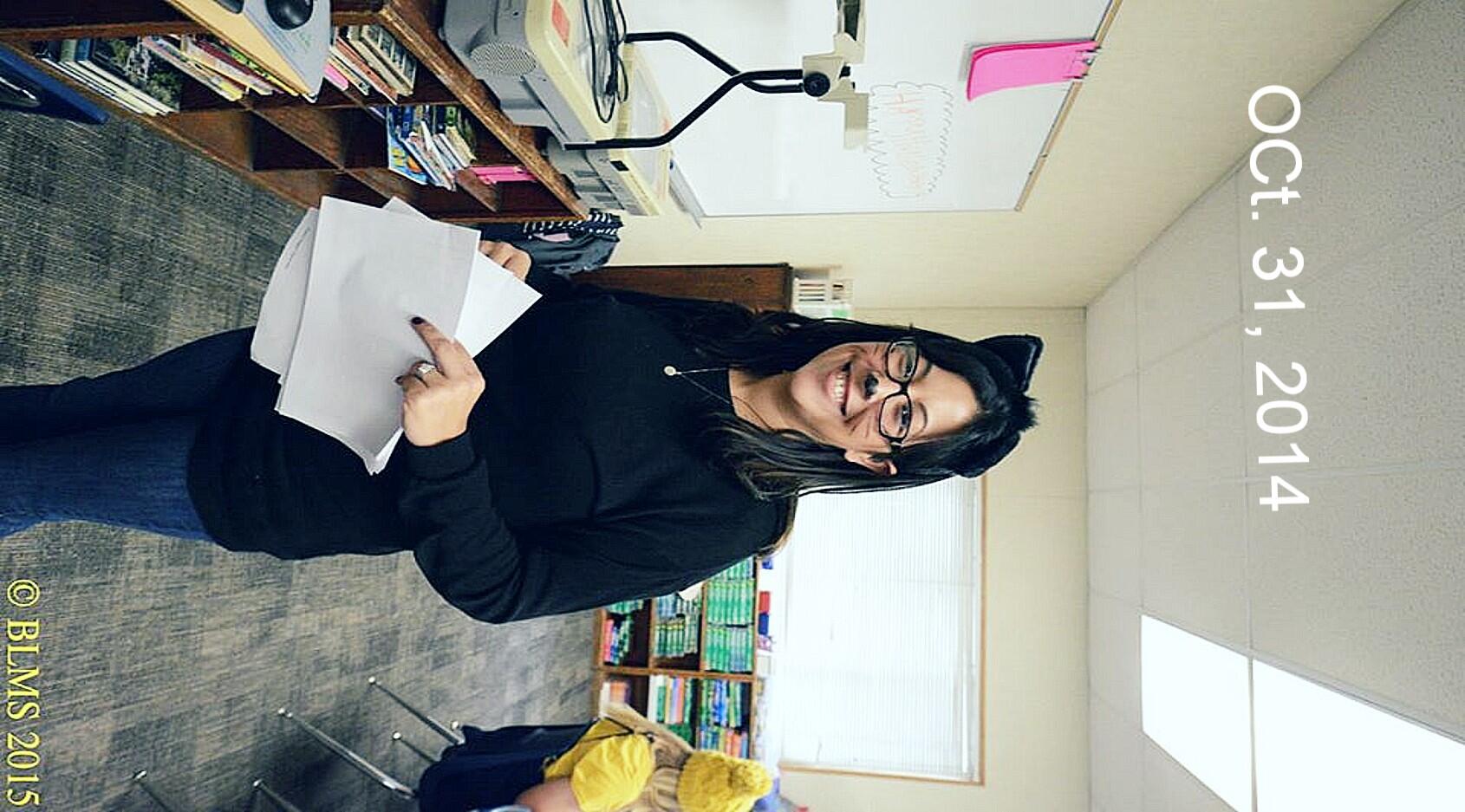 Mrs. Accardo dressed as a cat. 
