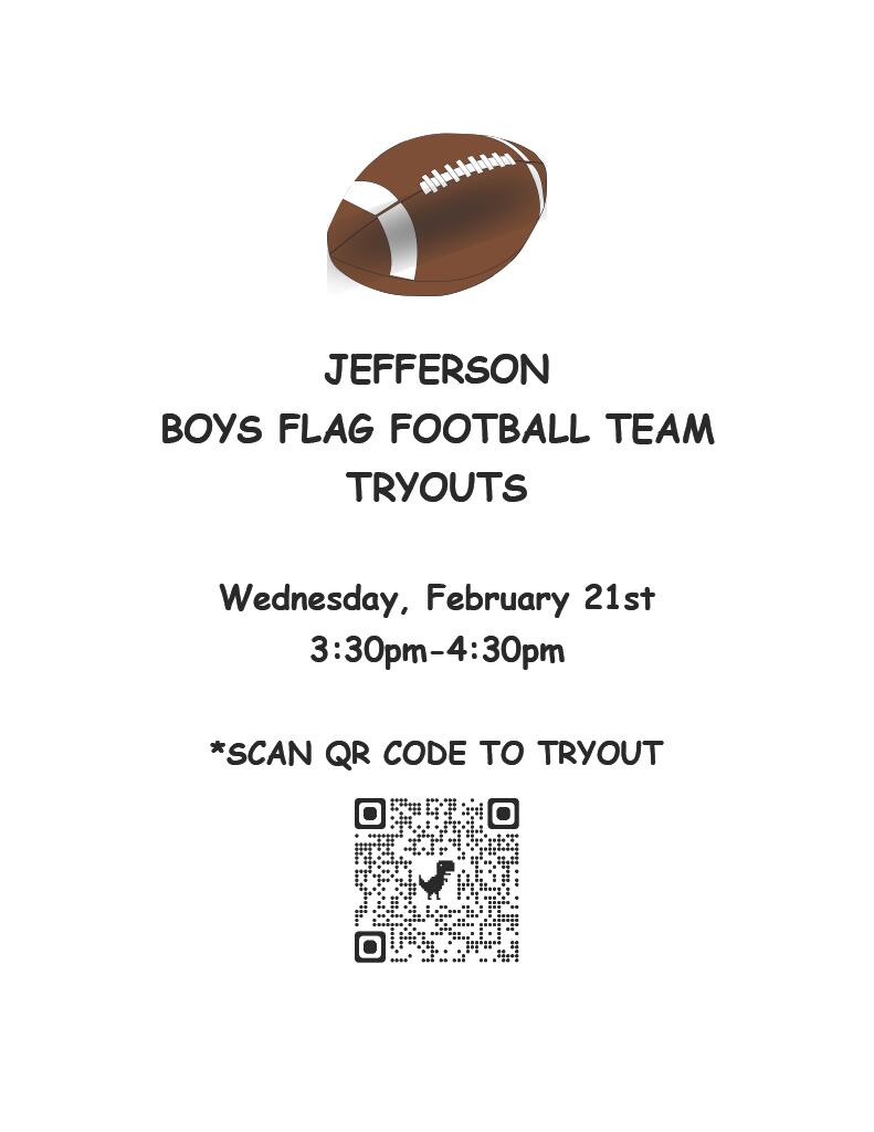 Flag Football Team Tryouts at Jefferson - Boys
