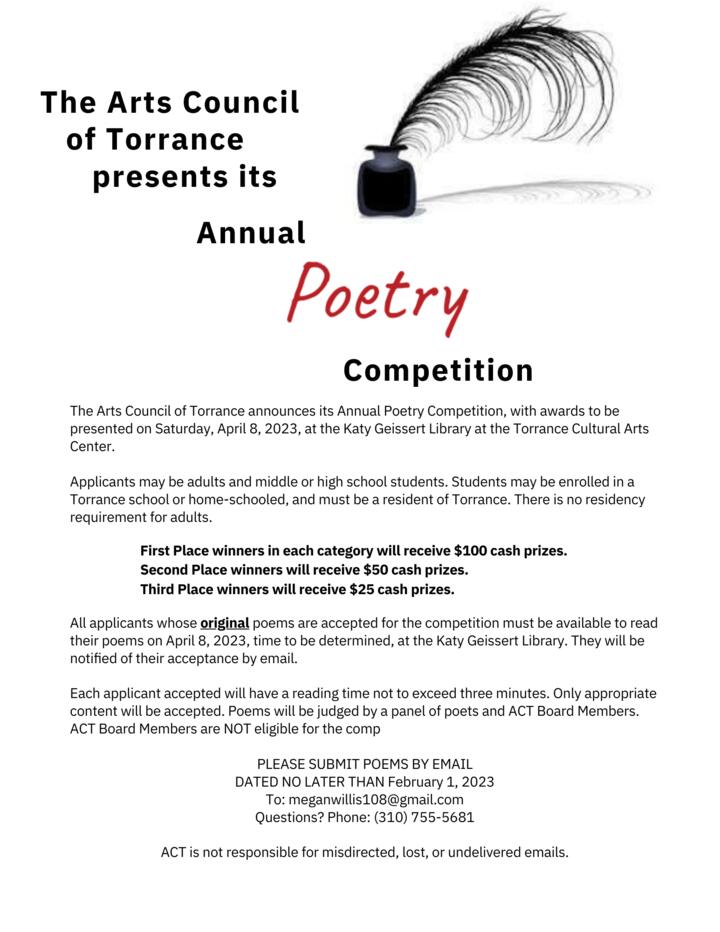 The Arts Council of Torrance Annual Poetry Competition