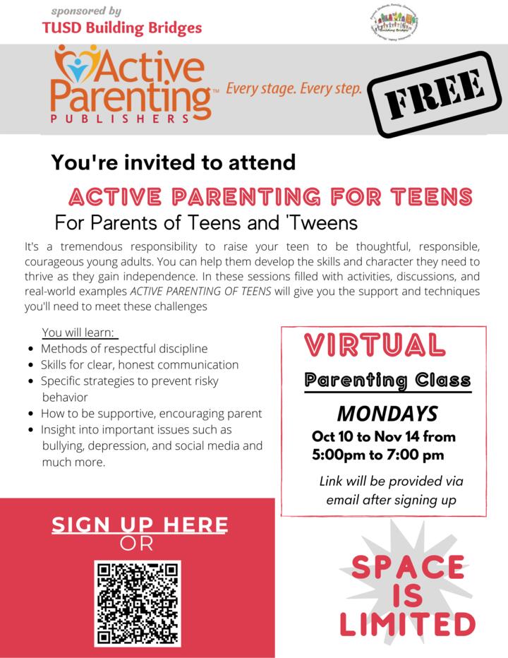 You're invited to attend "Active Parenting for Teens"