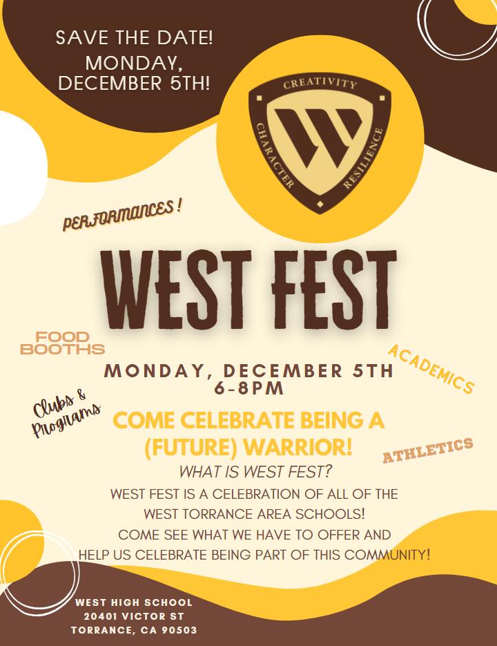 SAVE THE DATE - West Fest on Monday, December 5th, 2022