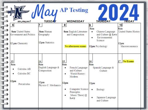 April AP Testing Calendar