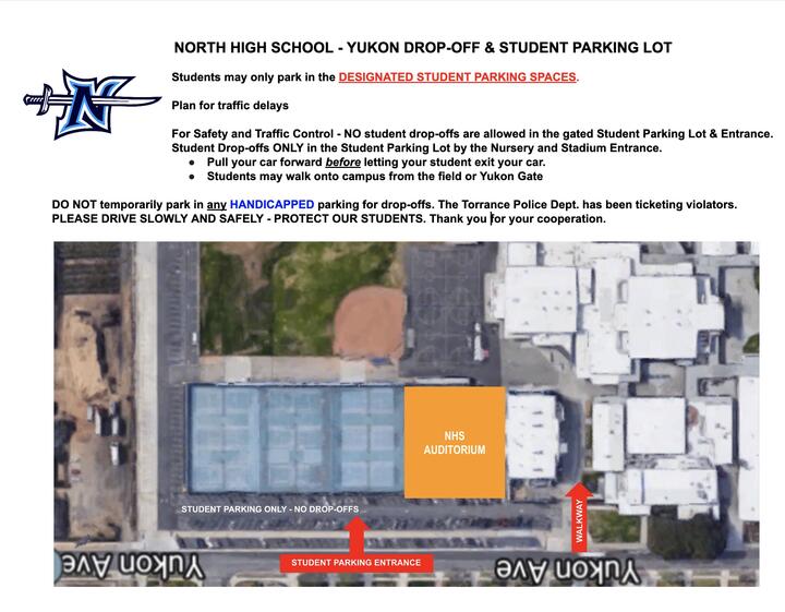 NHS - Yukon Drop-off and Student Parking Lot