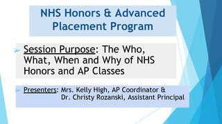 NHS Honors & Advanced Placement Program