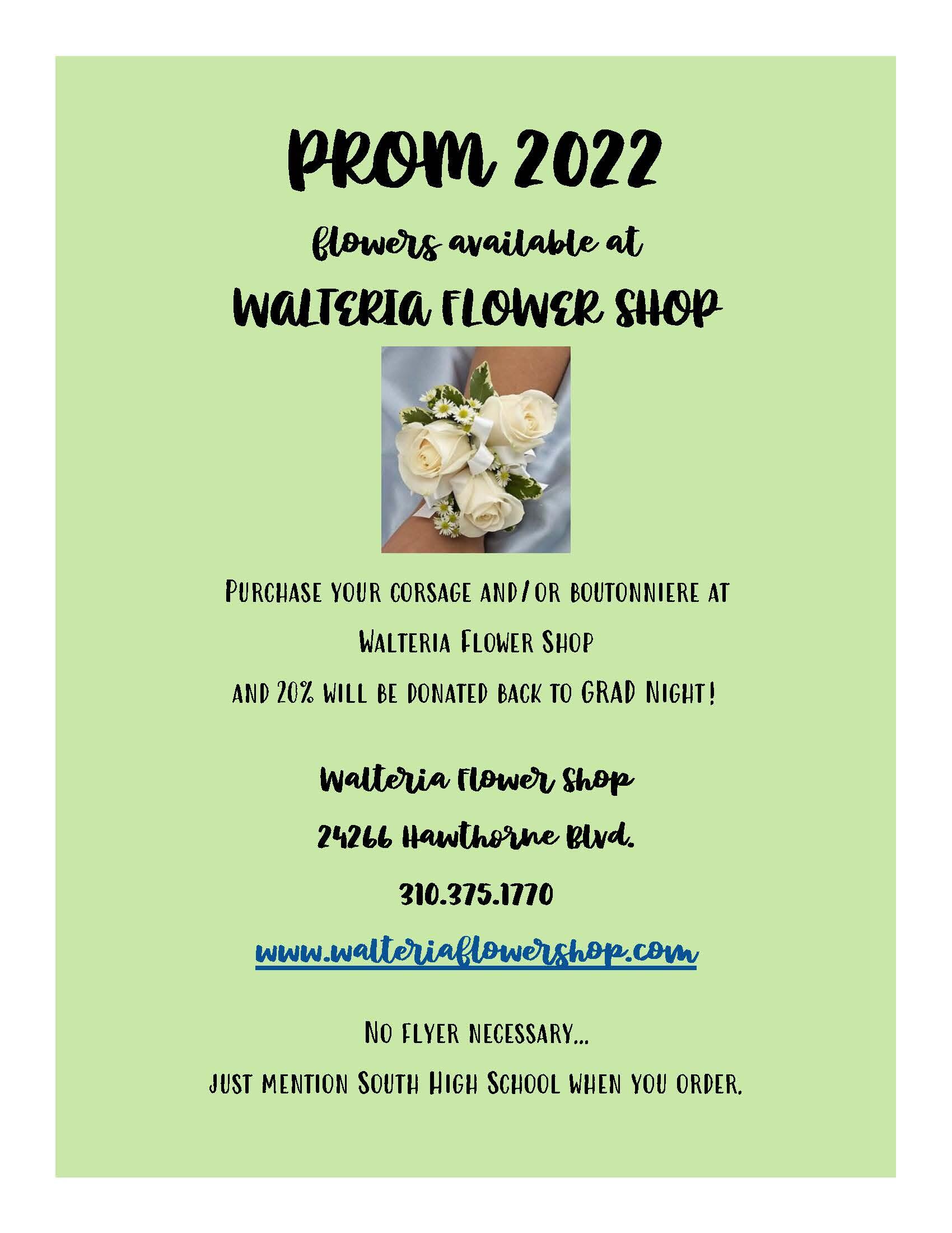 Prom 2022 Flower Ordering