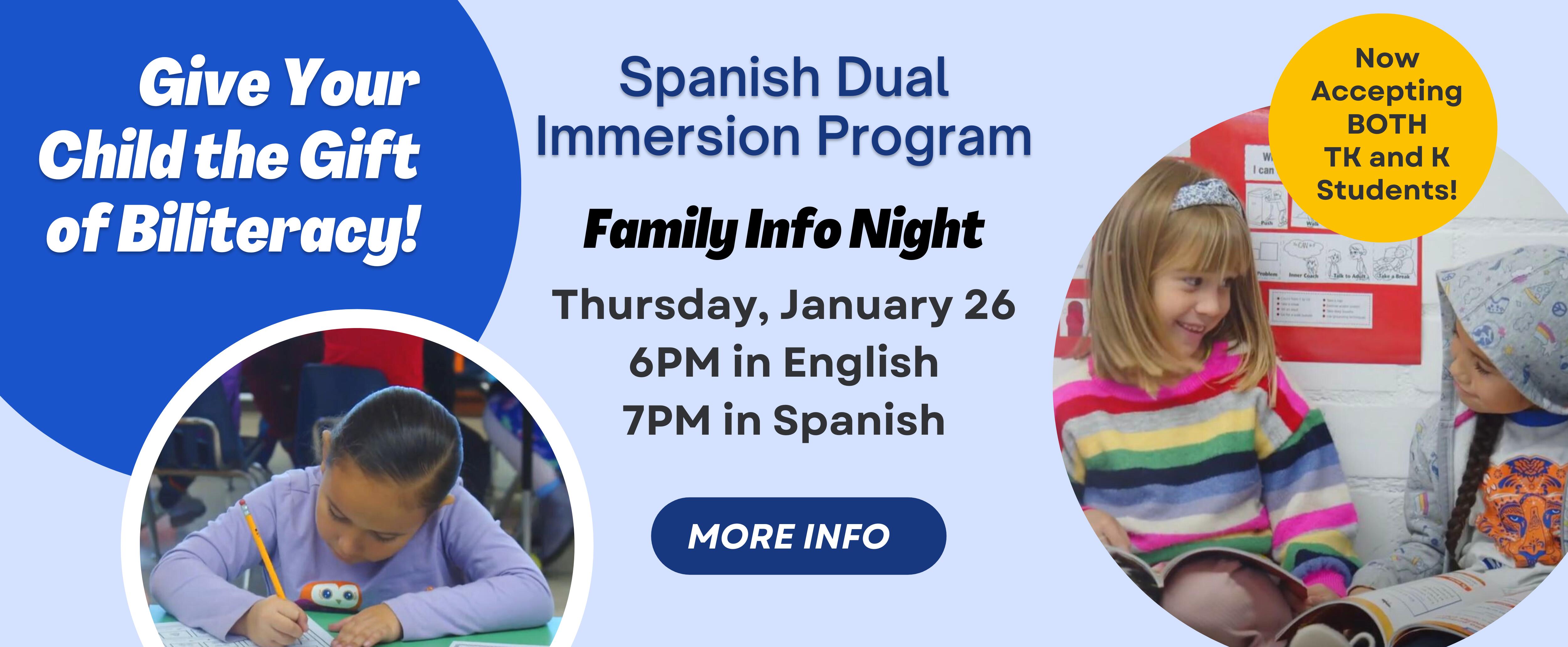 Dual Immersion Family Info Night Jan 26