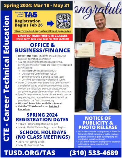 CTE Office and Business Finance information