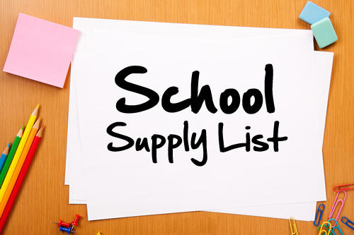 School Supply List image